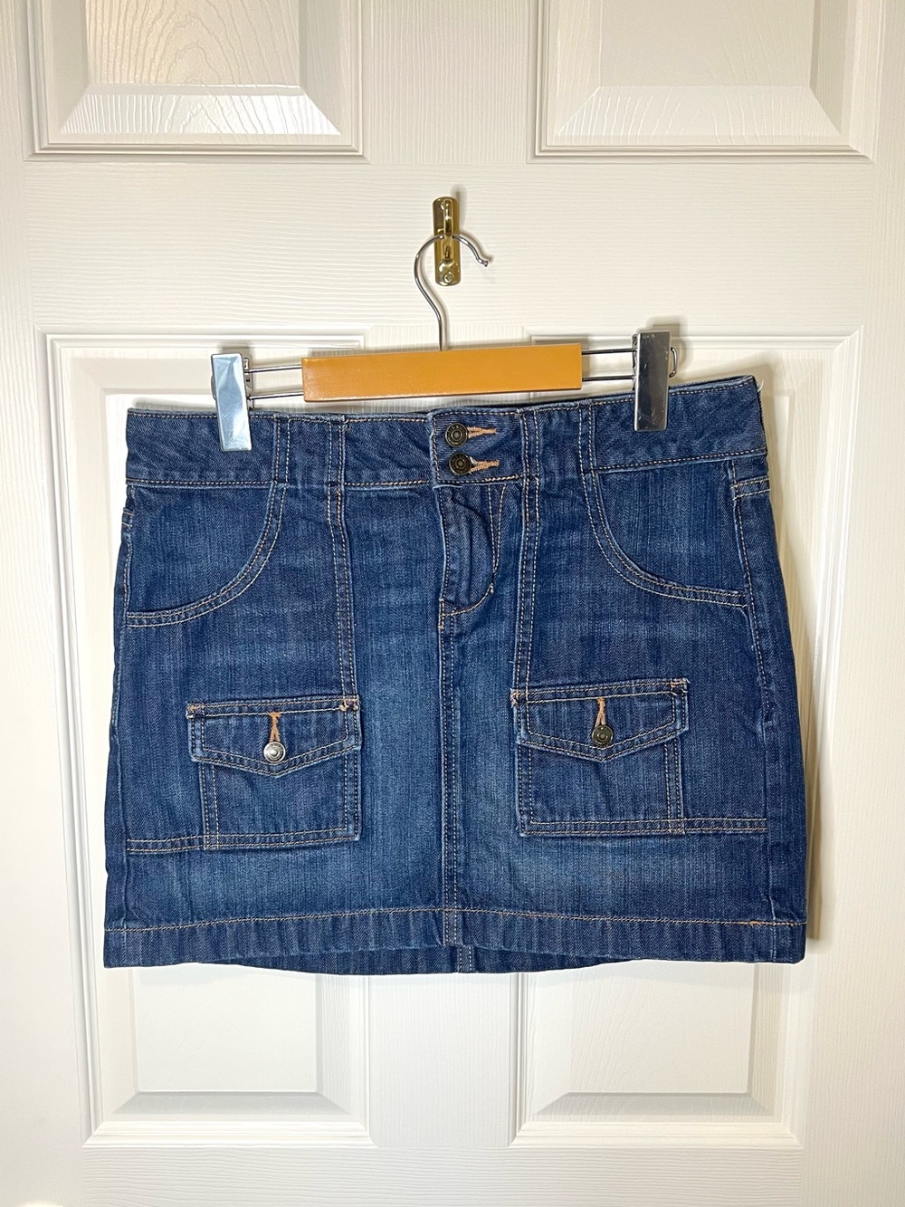 Dark Blue Denim Mini Skirt